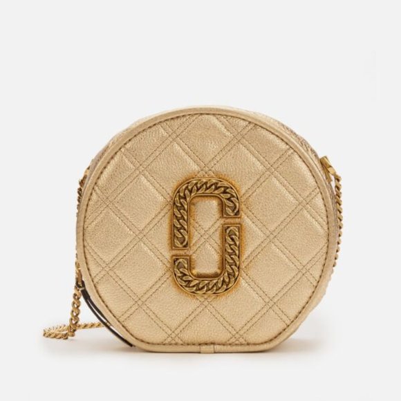Round Gold quilted leather crossbody bag from MJ - Picture 3 of 3